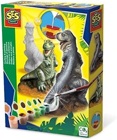 SES Creative Knutselpakket - Gipsen T-rex Gieten En Verven 1 SES Creative Knutselpakket - Gipsen T-rex Gieten En Verven