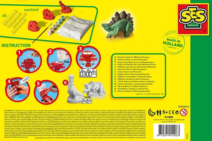 SES Creative Giet & Verf - Dinosaurussen 8 SES Creative Giet & Verf - Dinosaurussen - Afbeelding 8