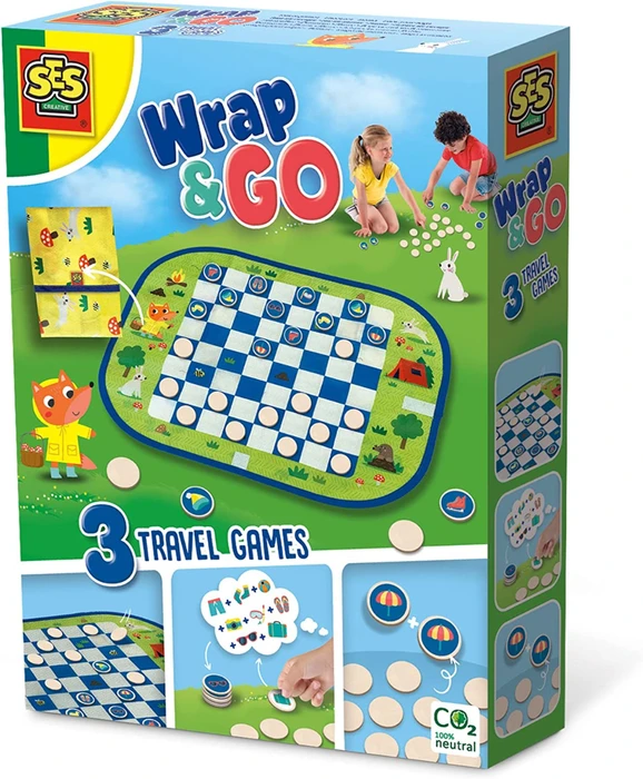 SES Creative Reisspelset - Dammen, Memory, Ik Ga Op Reis 1 SES Creative Reisspelset - Dammen, Memory, Ik Ga Op Reis