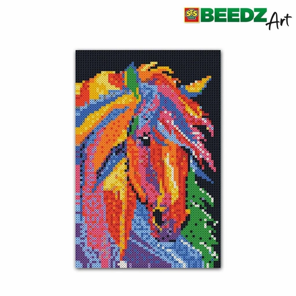 SES Creative Beedz Art Strijkkralen Paard Fantasie 45.5x30 Cm 7000 Stuks 1 SES Creative Beedz Art Strijkkralen Paard Fantasie 45.5x30 Cm 7000 Stuks