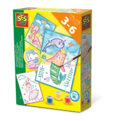 SES Creative Aqualine Glitterkaarten Kleuren Set