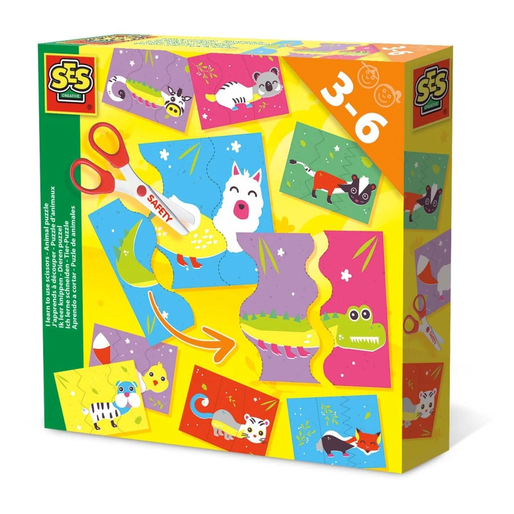 SES Creative Ik Leer Knippen Dierenpuzzel Met Schaar 1 SES Creative Ik Leer Knippen Dierenpuzzel Met Schaar