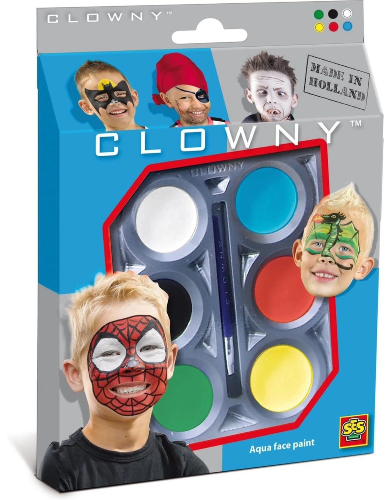 SES Creative Clowny 09663 Aquaschmink - 6 Kleuren 1 SES Creative Clowny 09663 Aquaschmink - 6 Kleuren