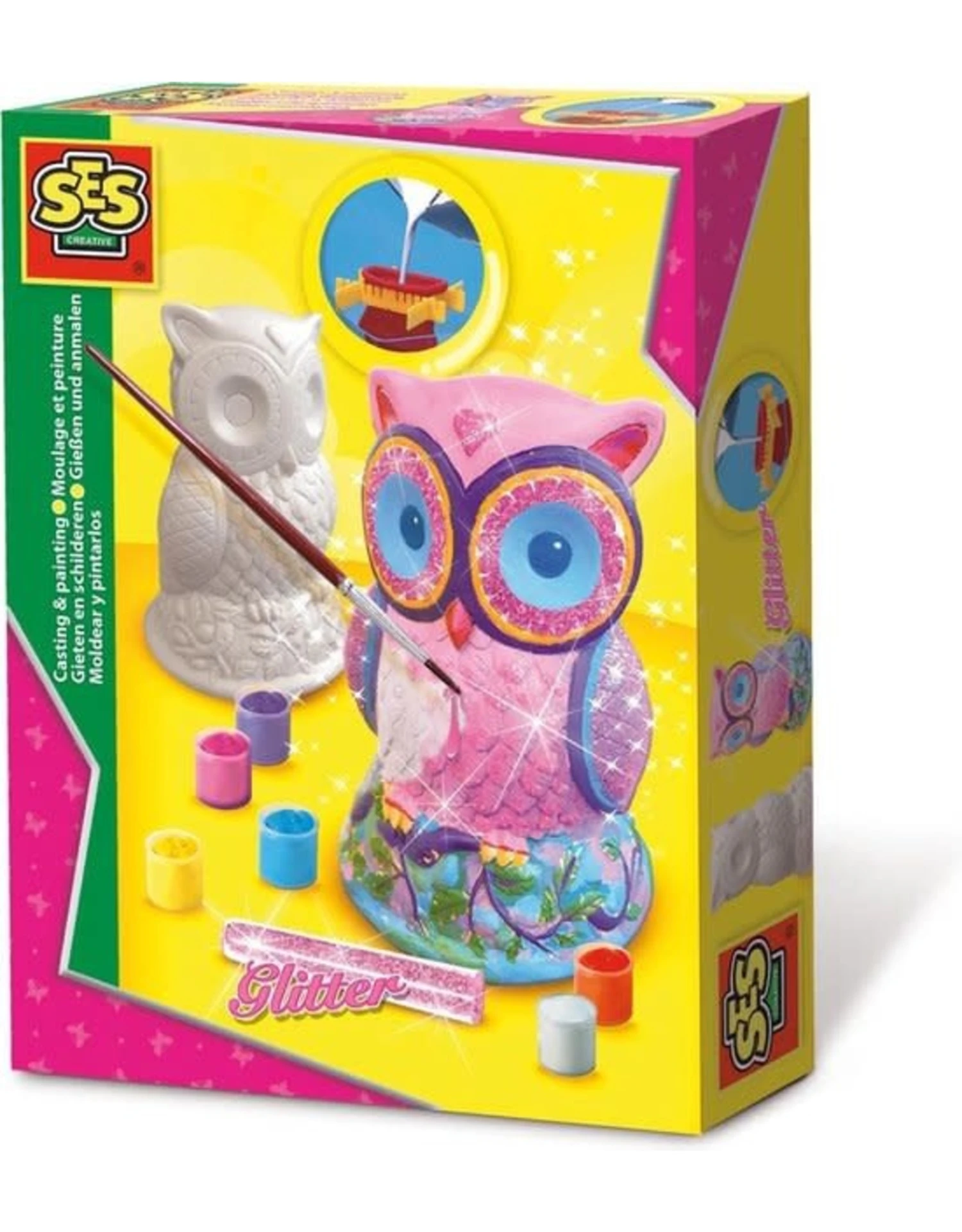 SES Creative Gips Gieten En Schilderen Glitter Uil 1 SES Creative Gips Gieten En Schilderen Glitter Uil